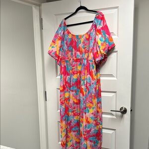 Colorful Abstract Print Dress